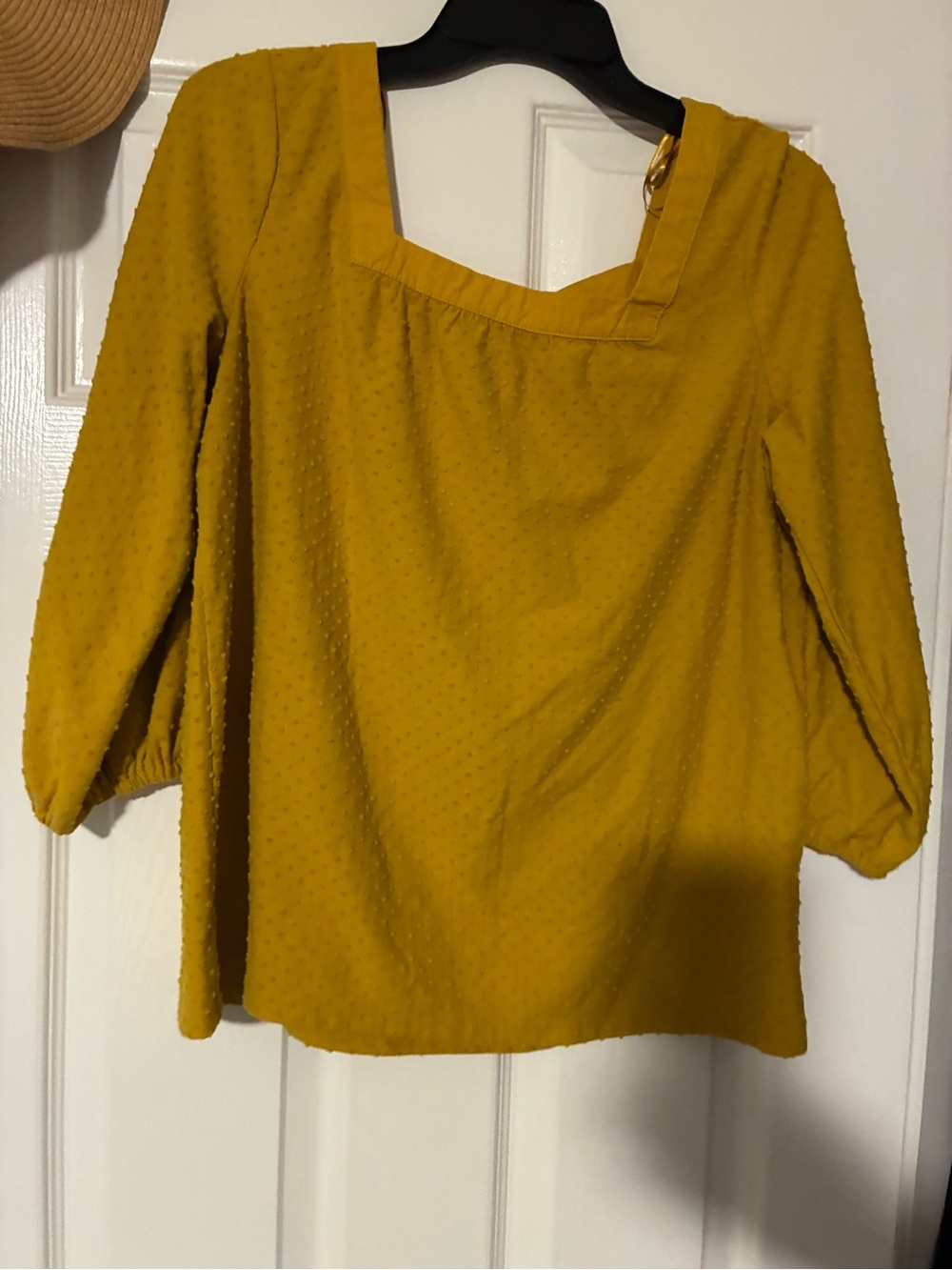 Worthington Mustard Square-Neck Blouse